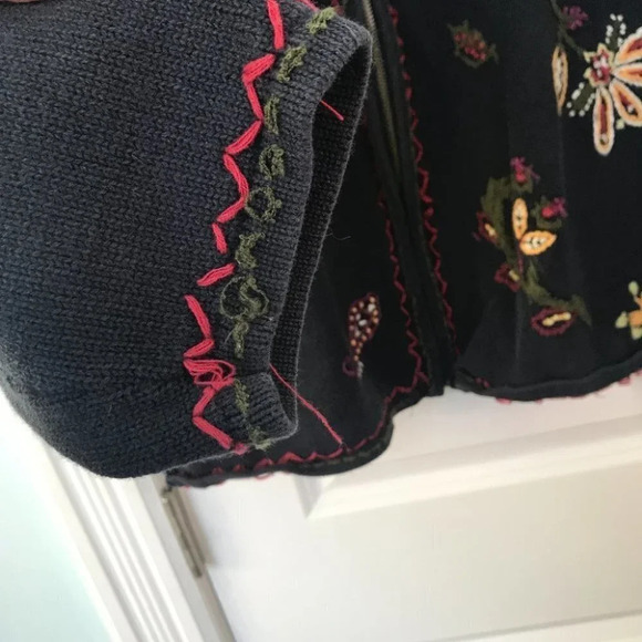 Vintage Tabi Floral Embroidered Granny  Zip Cardigan - Picture 3 of 13